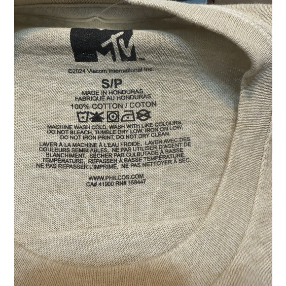 MTV 2024 Floral Tee 100% Cotton Beige Women's Small - Picture 6 of 12